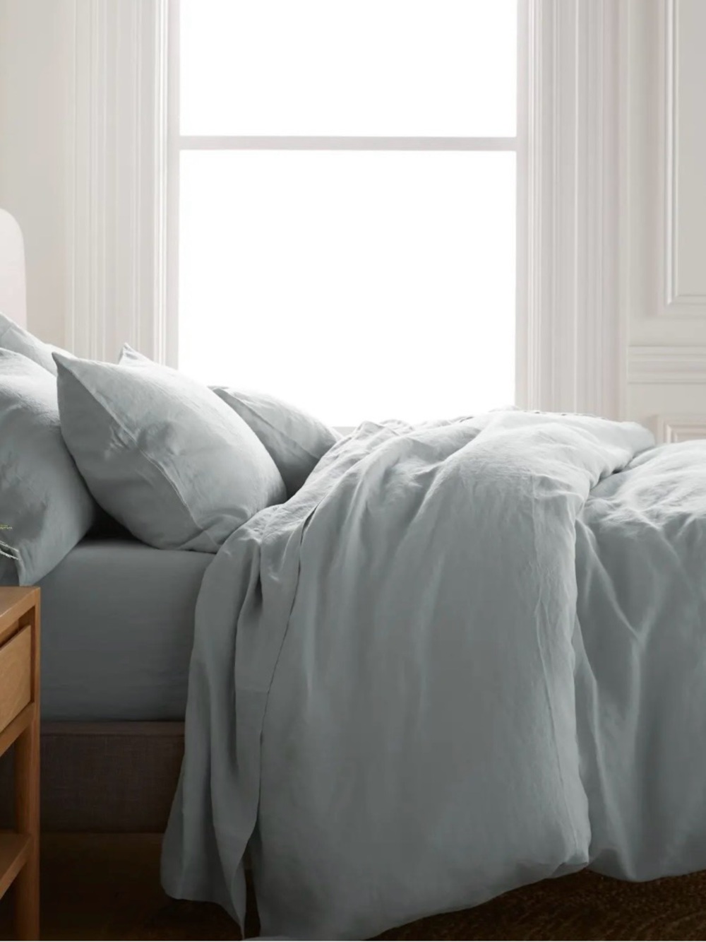 NWOT Quince European Linen 1 Piece Duvet Cover, Full/Queen (Mist)